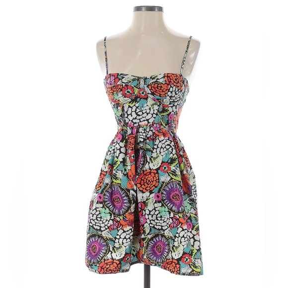 Moda International Bright Corset Style Mini Dress size 2. - Picture 3 of 4